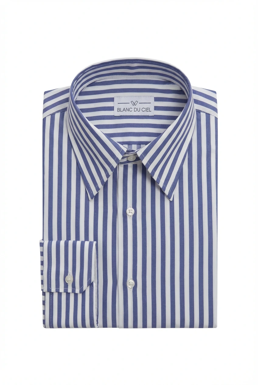 CHEMISE HOMME LA DISTINGUÉE RAYÉE BLEUE NUIT