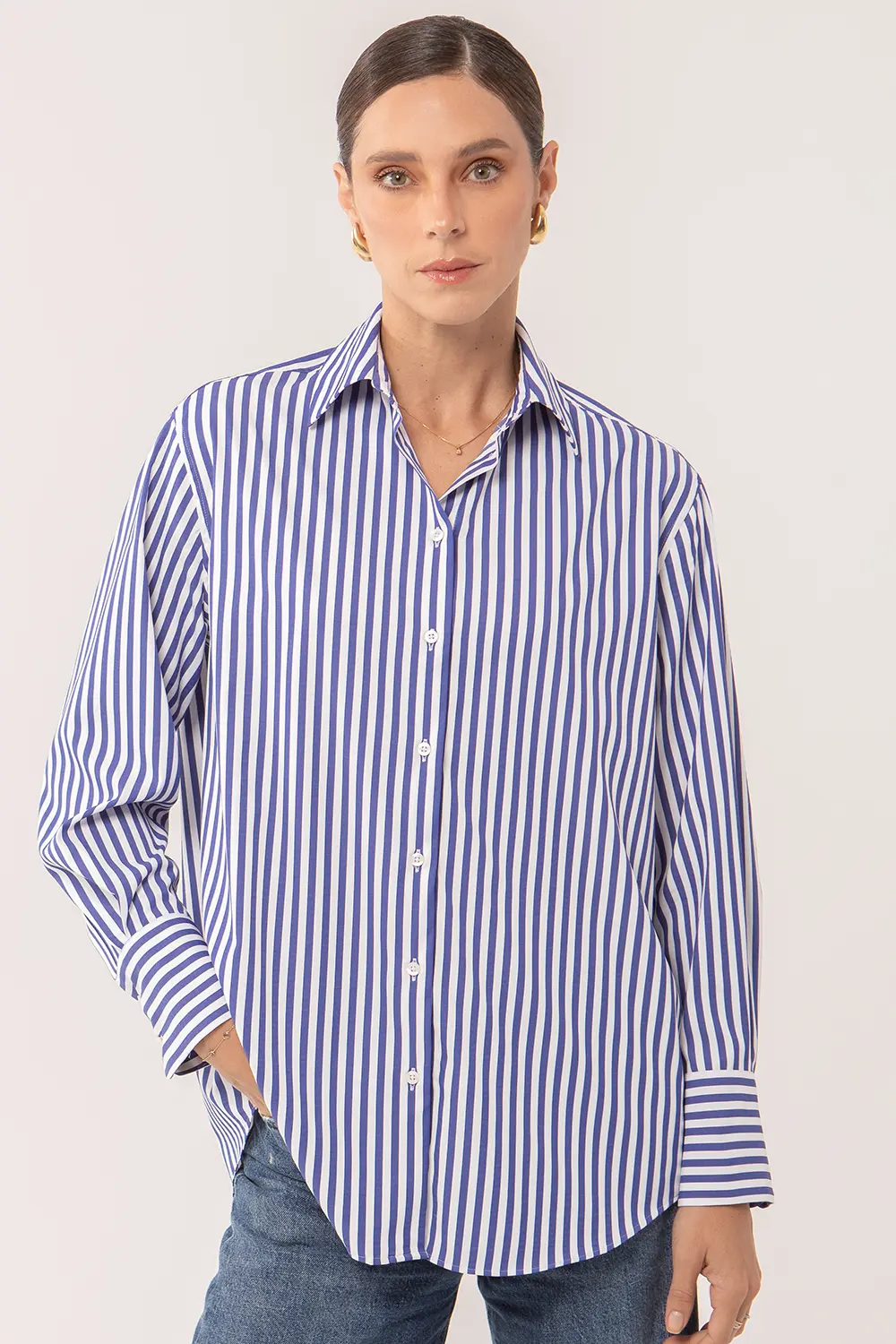 CHEMISE FEMME LA FLÂNEUSE RAYÉE BLEUE MARINE