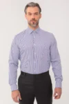 CHEMISE HOMME L’ÉCHAPPÉE RAYÉE BLEUE NUIT