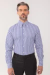 CHEMISE HOMME LA DISTINGUÉE RAYÉE BLEUE NUIT