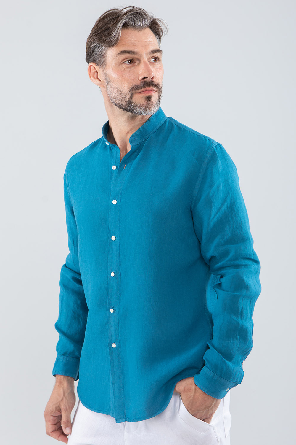 CHEMISE HOMME L’ODYSSÉE LIN BLEU AZUR